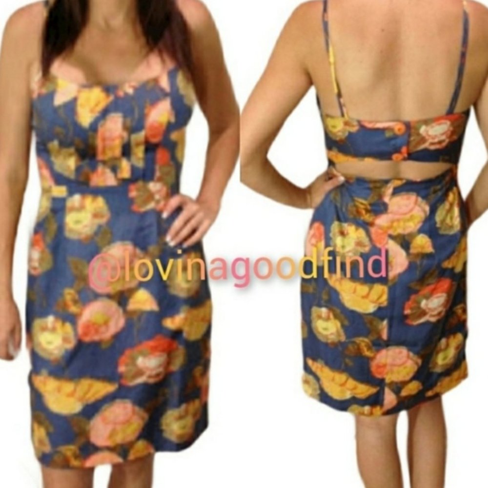 ANTHROPOLOGIE Maeve Peony Silk Slip Dress EUC sz 6 - Picture 15 of 16